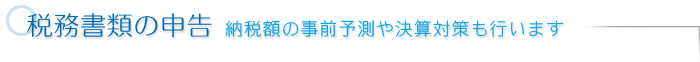 税務書類の申告｜納税額の事前予測や決算対策も行います